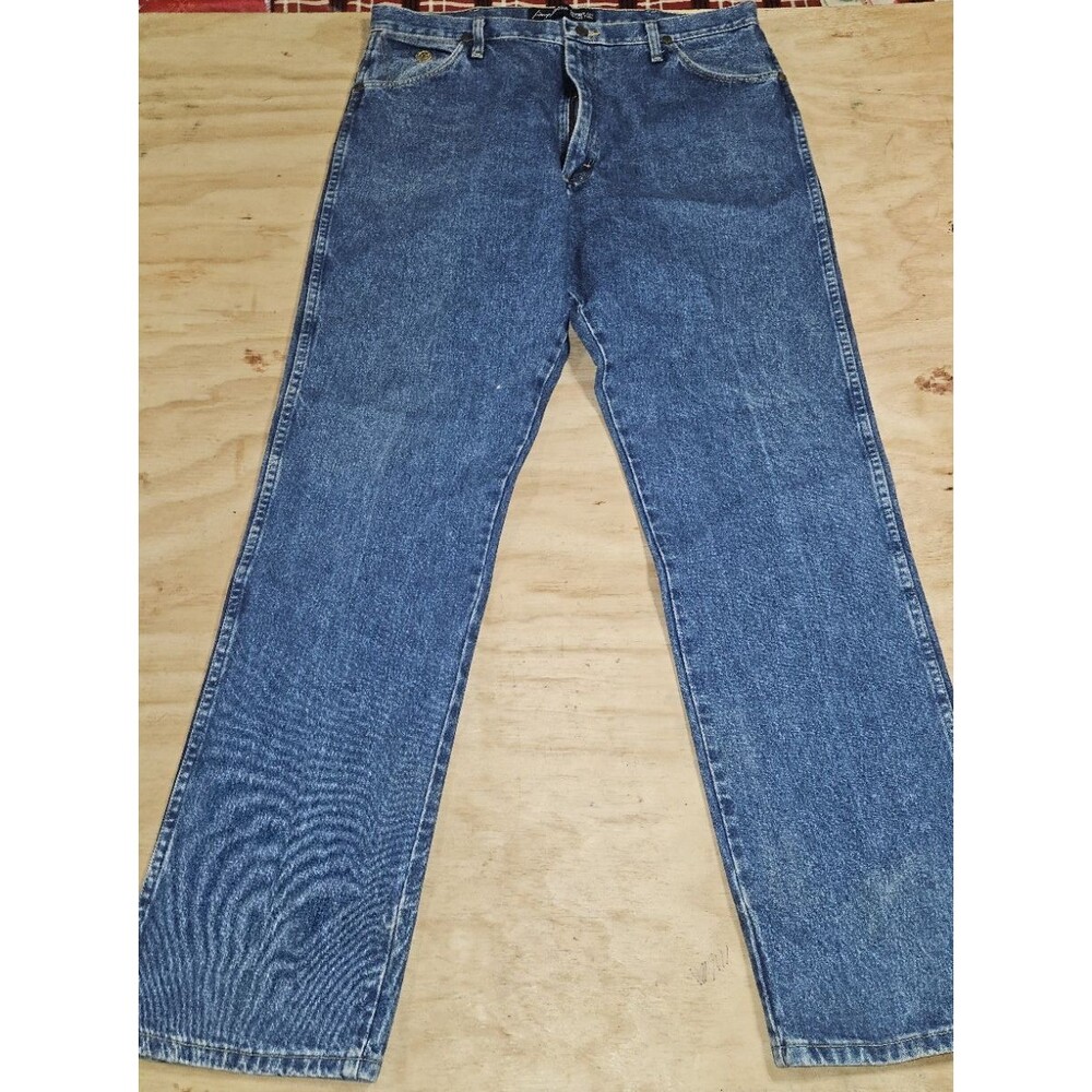 Wrangler George Strait Cowboy Cut Jeans Mens 38x34 Blue Medium Wash Straight Leg